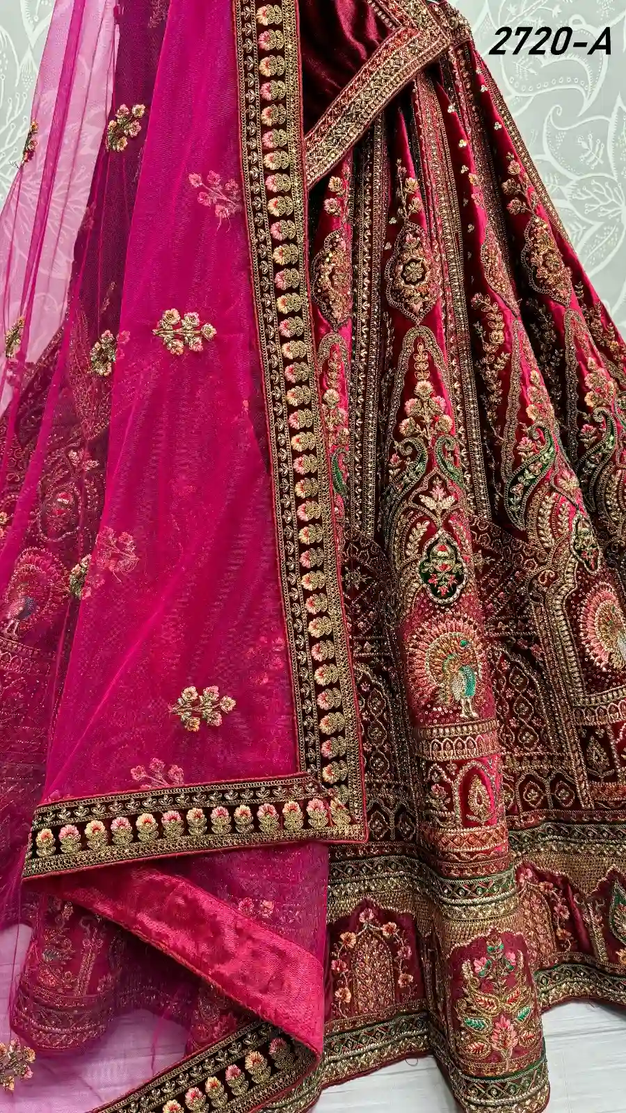 Anjani Art 2720A & 2720B Velvet Wholesale Lehenga Catalog — Wholesale Lehenga, MPA wholesale from Surat - Gallery Image 10